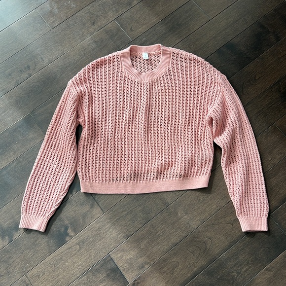 OLD NAVY Pink Crochet Spring Sweater - Picture 2 of 4
